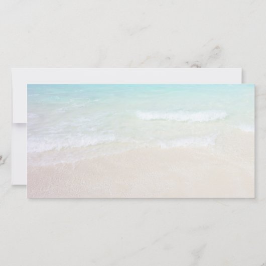 Tropisch strand bruiloft gast Bedankt Fotokaart (Achterkant)