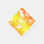 Tropisch strand bruiloft gouden palmbomen servet (Hoek)