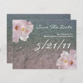 Tropisch strand bruiloft Hibiscus redt datum Save The Date (Voorkant / Achterkant)