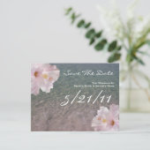 Tropisch strand bruiloft Hibiscus redt datum Save The Date (Staand voorkant)