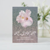 Tropisch strand bruiloft Hibiscus Small RSVP Kaartje (Staand voorkant)