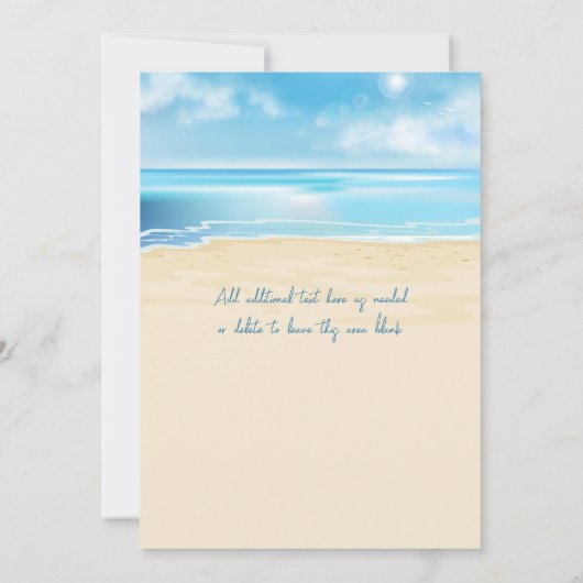 Tropisch strand bruiloft kaart (Achterkant)