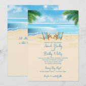 Tropisch strand bruiloft kaart (Voorkant / Achterkant)