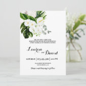 Tropisch strand bruiloft kaart (Staand voorkant)