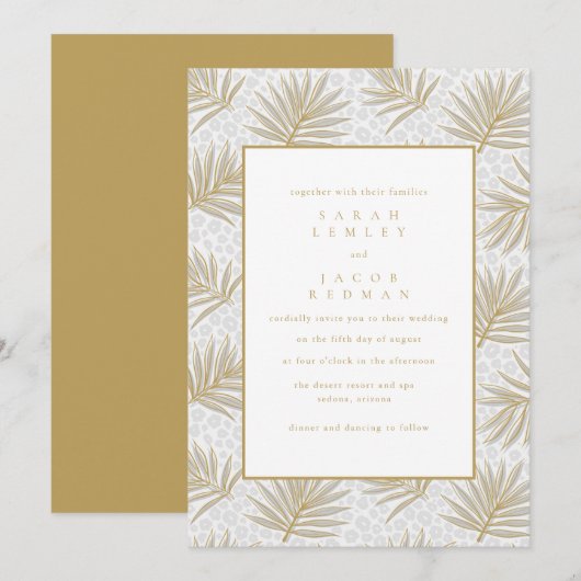 Tropisch strand bruiloft kaart (Voorkant / Achterkant)