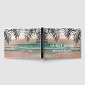 Tropisch strand bruiloft | Koord van lichten Gastenboek (Volledig)