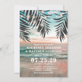 Tropisch strand bruiloft | Koord van lichten Kaart