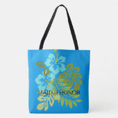 Tropisch strand bruiloft met eervolle naam tote bag (Voorkant)