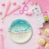 Tropisch strand bruiloft Mr en Mrs Papieren Bordje (Feest)