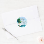Tropisch  strand bruiloft Munt Favor Ronde Sticker (Envelop)