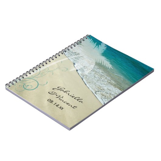 Tropisch strand bruiloft notitieboek (Linkerzijde)