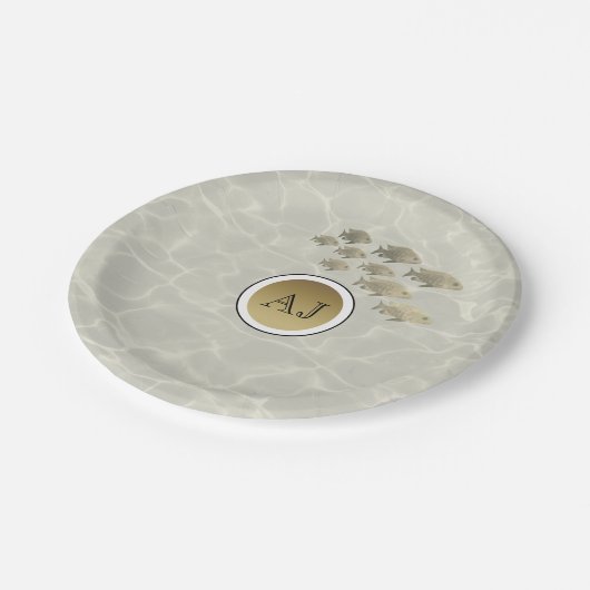 Tropisch strand bruiloft papieren bordje (Gekanteld)