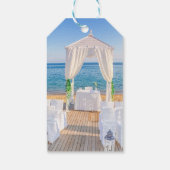 Tropisch strand bruiloft prieel Dank je Cadeaulabel (Achterkant)