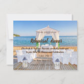 Tropisch strand bruiloft repetitie diner kaart (Voorkant)