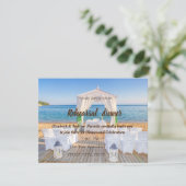 Tropisch strand bruiloft repetitie diner kaart (Staand voorkant)
