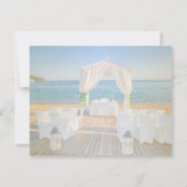 Tropisch strand bruiloft repetitie diner kaart (Achterkant)