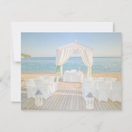 Tropisch strand bruiloft repetitie diner kaart (Achterkant)