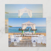 Tropisch strand bruiloft repetitie diner kaart (Voorkant / Achterkant)