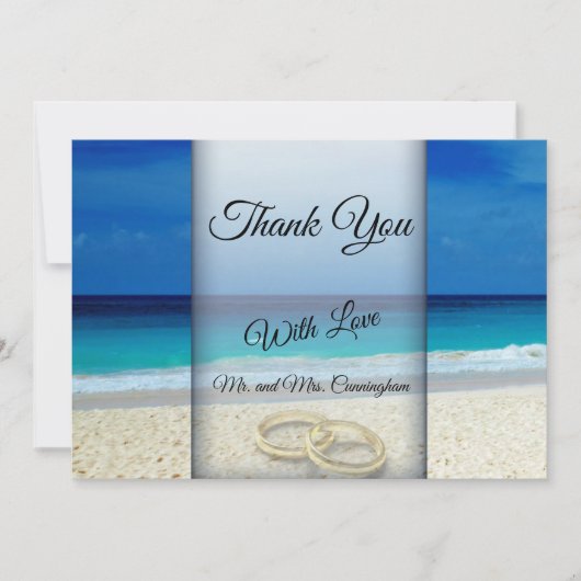Tropisch strand bruiloft & Ringen Dank je platte K Kaart (Voorkant)