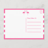 Tropisch strand bruiloft roze flamingo Dank u Briefkaart (Achterkant)