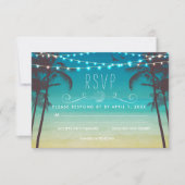 Tropisch strand bruiloft RSVP Card Palm Tree (Voorkant)