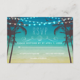 Tropisch strand bruiloft RSVP Card Palm Tree Kaartje