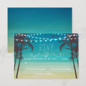 Tropisch strand bruiloft RSVP Card Palm Tree Kaartje (Voorkant / Achterkant)
