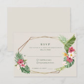 Tropisch strand bruiloft RSVP kaartje (Voorkant / Achterkant)