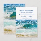 Tropisch strand bruiloft RSVP kaartje (Voorkant / Achterkant)