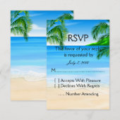 Tropisch strand bruiloft RSVP kaartje (Voorkant / Achterkant)