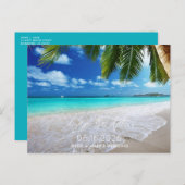 Tropisch strand bruiloft slaat de datum op aankondigingskaart (Voorkant / Achterkant)