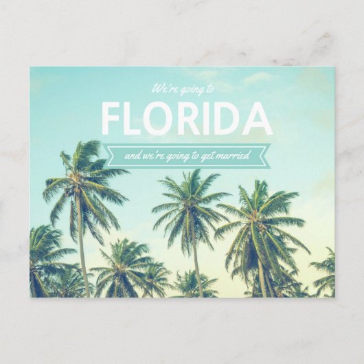 Tropisch strand bruiloft slaat de datum op aankondigingskaart (Voorkant)