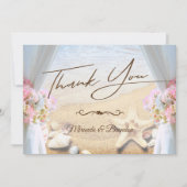 Tropisch strand bruiloft Starfish Bedankkaart (Voorkant)