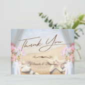 Tropisch strand bruiloft Starfish Bedankkaart (Staand voorkant)