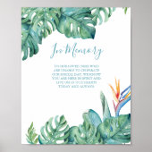 Tropisch strand bruiloft ter nagedachtenis van poster (Voorkant)