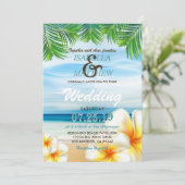 Tropisch strand bruiloft | Uitnodigingen (Staand voorkant)