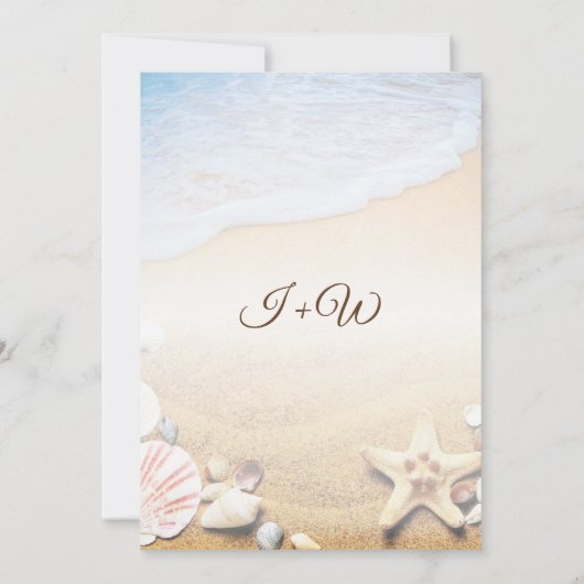 Tropisch strand bruiloft zeesterren verlovingsfees kaart (Achterkant)