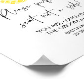 Tropisch strand bruiloft zitplaats kaart bord poster (Hoek)