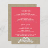 Tropisch strand bruilofts itinerarium met zeeversi kaart (Voorkant / Achterkant)