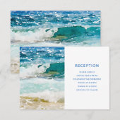 Tropisch strand bruiloftsfeest informatiekaartje (Voorkant / Achterkant)