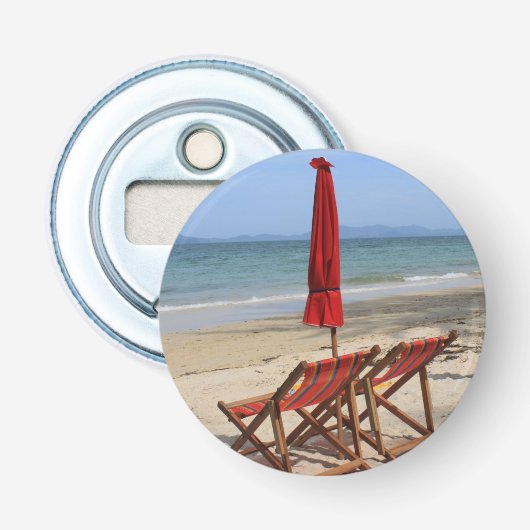 Tropisch strand button flesopener (Voorkant)