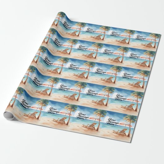 Tropisch strand cadeaupapier (Uitgerold)