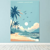 Tropisch strand canvas afdruk (Insitu (Houten vloer))