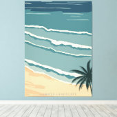 Tropisch strand canvas afdruk (Insitu (Houten vloer))