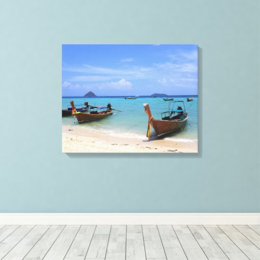 Tropisch strand canvas afdruk (Insitu (Houten vloer))