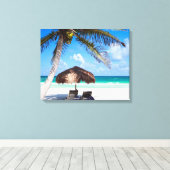 Tropisch strand canvas afdruk (Insitu (Houten vloer))