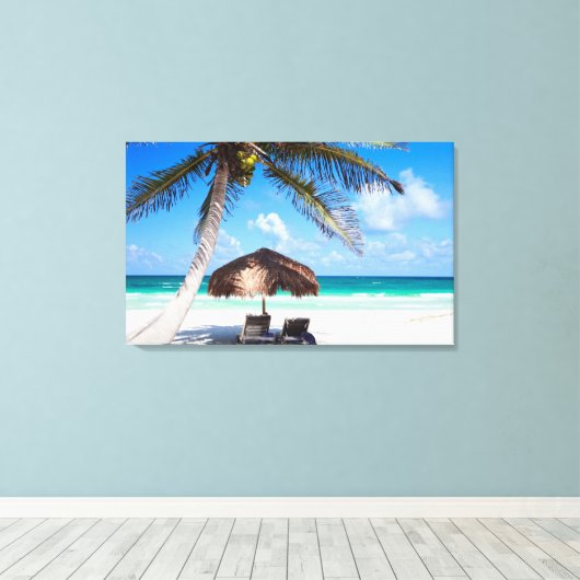 Tropisch strand canvas afdruk (Insitu (Houten vloer))