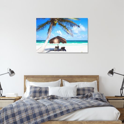 Tropisch strand canvas afdruk (Insitu (Slaapkamer))