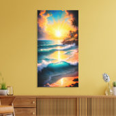 Tropisch strand canvas wandkunst afdruk (Insitu (Woonkamer))