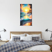 Tropisch strand canvas wandkunst afdruk (Insitu (Slaapkamer))
